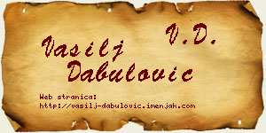 Vasilj Dabulović vizit kartica